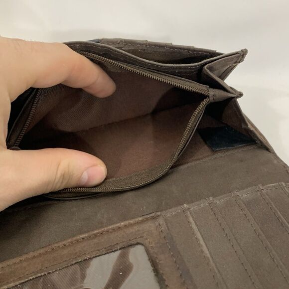 Vintage Fossil Wallet Womens Brown Genuine Leather Bi Fold Coin Purse Ladies 3x7 - Picture 10 of 13